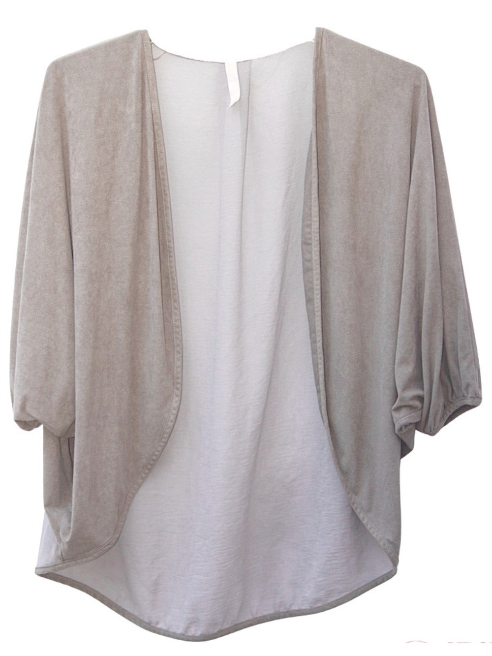 Darling Faux Suede and Sheer Cardigan